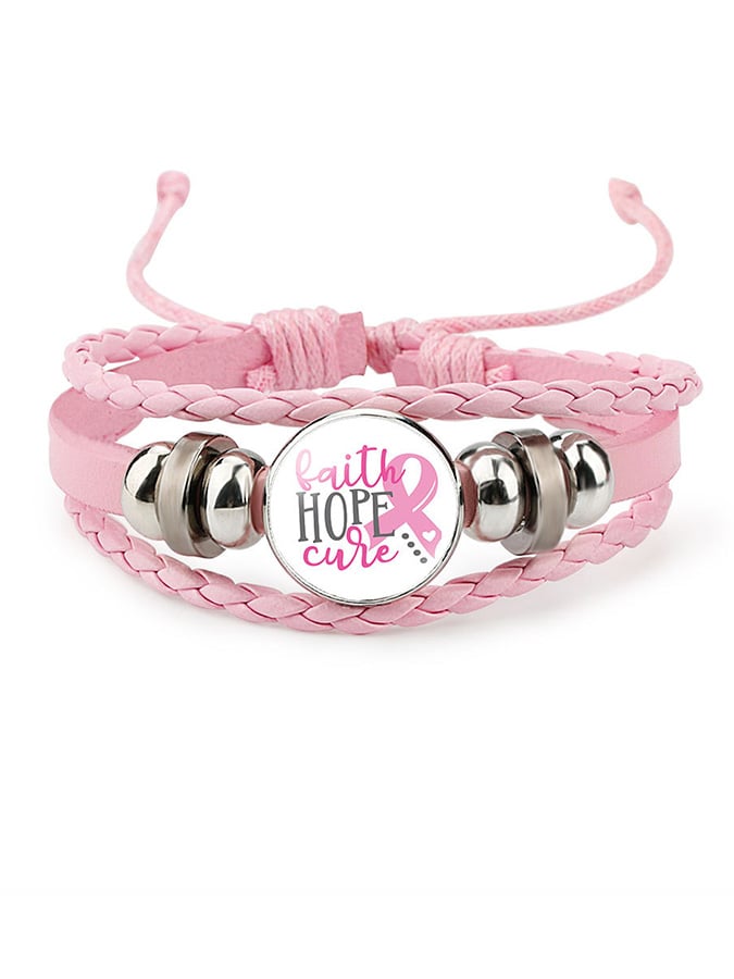 Weaving Pink Ribbon Bracelet (scalable)