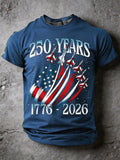 Men's 250 Years 1776 2026 Fighter Jets American Flag Patriotic 250th Anniversary Military Air Force Graphic T Shirt