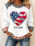 Women's casual hoodie with American 250th anniversary print
