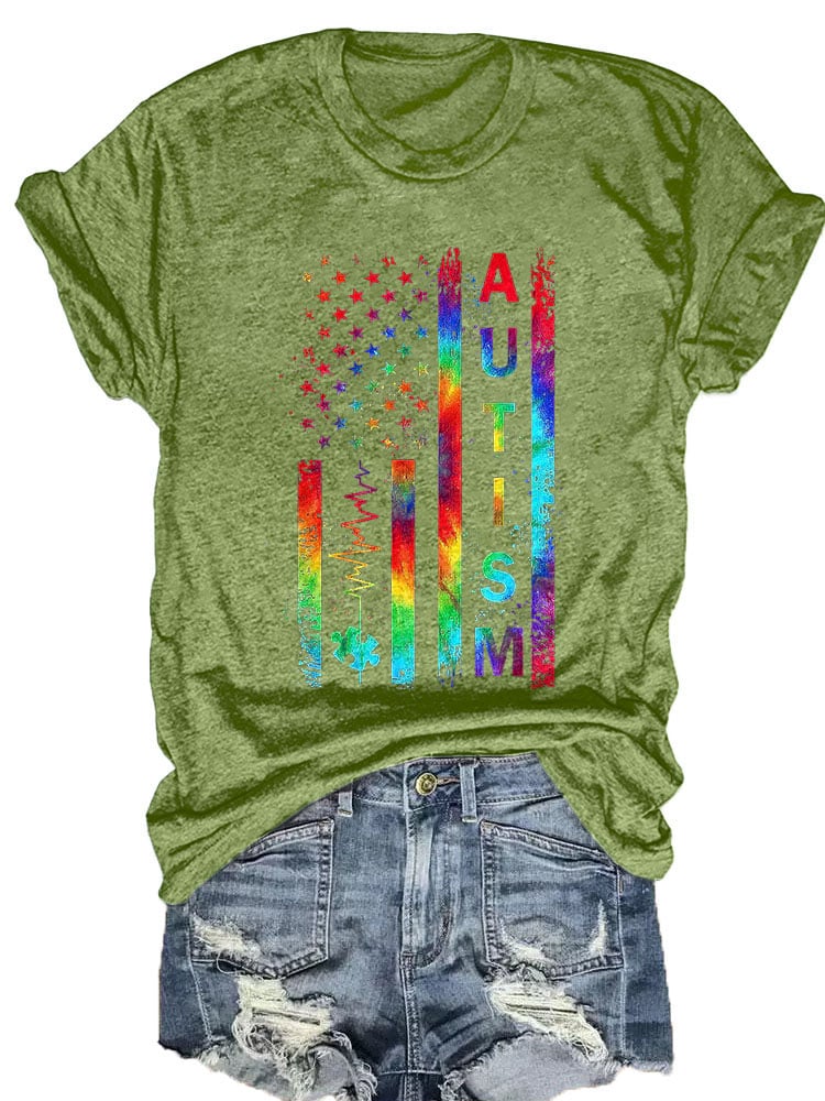 Autism Awareness Print Round neck T-Shirt