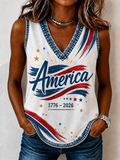 Women's American Letter Printed Sleeveless Top