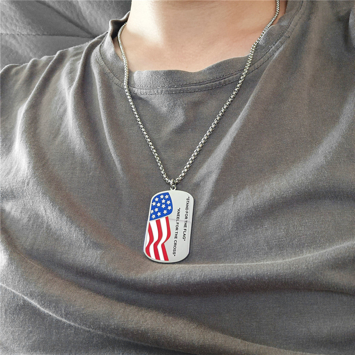 Independence Day Square Series Necklace