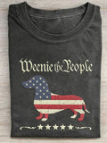 Unisex USA 250th Independence Day Puppy Print T-shirt