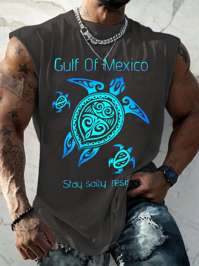 Men's Gulf Of Mexico Print Casual Vest