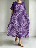Women's Retro Japanese Art Octopus Print Dress