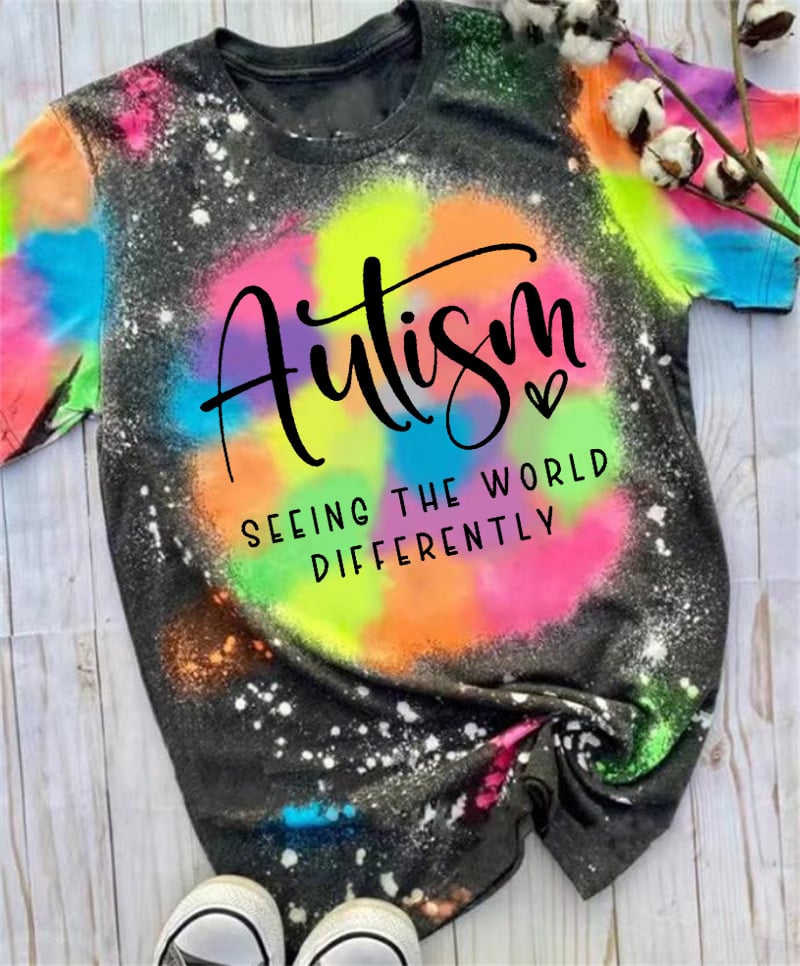 Women's Autism Seeing The World Differently Tie Dye T-Shirt