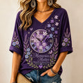 Women's Memory Care Art Clock Fragment Pattern Print Alzheimer's Awareness Support T-shirt