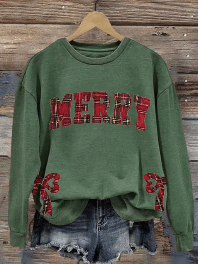 Women's Merry Christmas Printed Sweatshirt