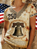 Women'S Casual T-Shirt With American 250th Anniversary Print