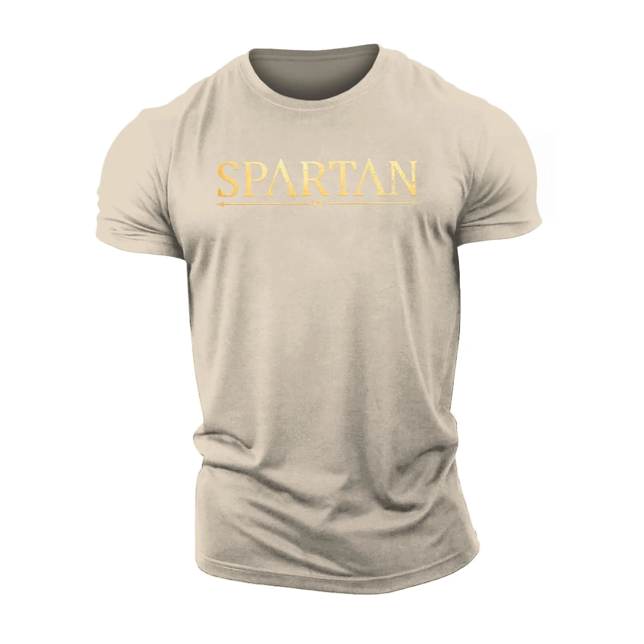 Men's SPARTAN GOLD Crew Neck Cotton Short-Sleeve T-Shirt