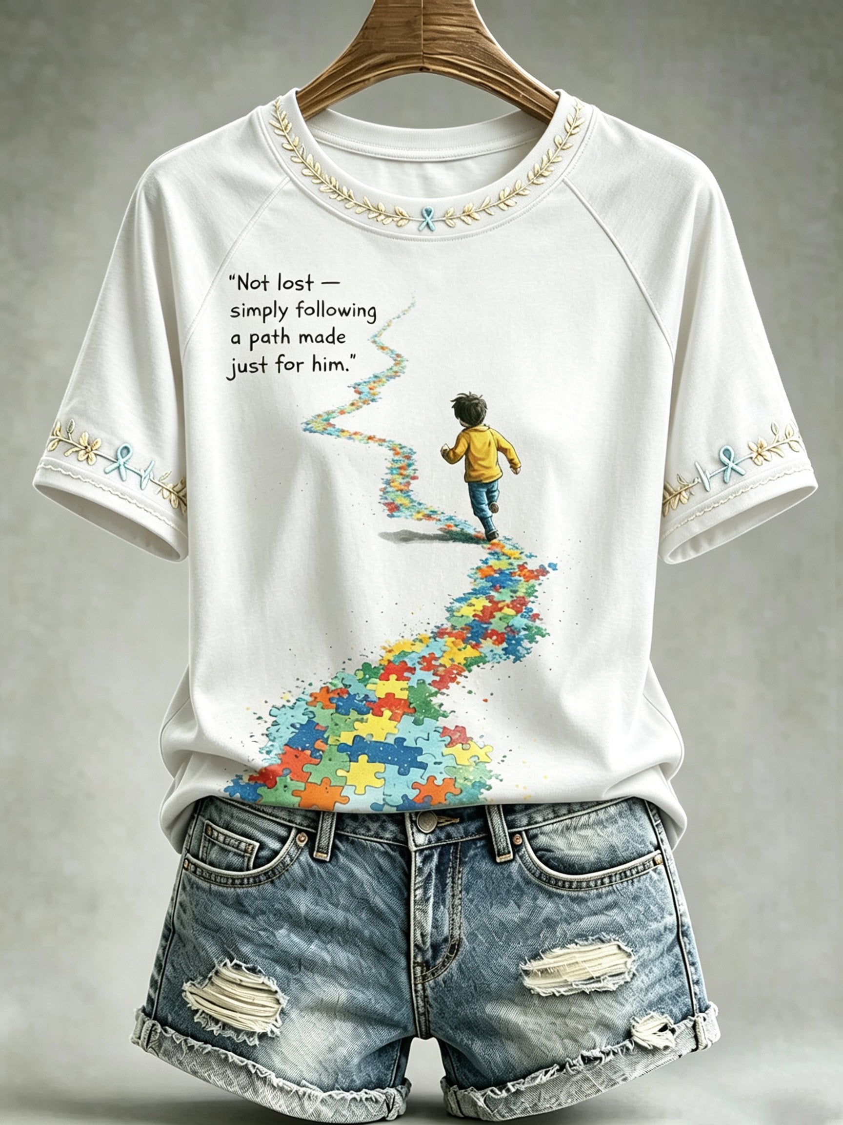 Women's Autism-Themed Casual Print Top