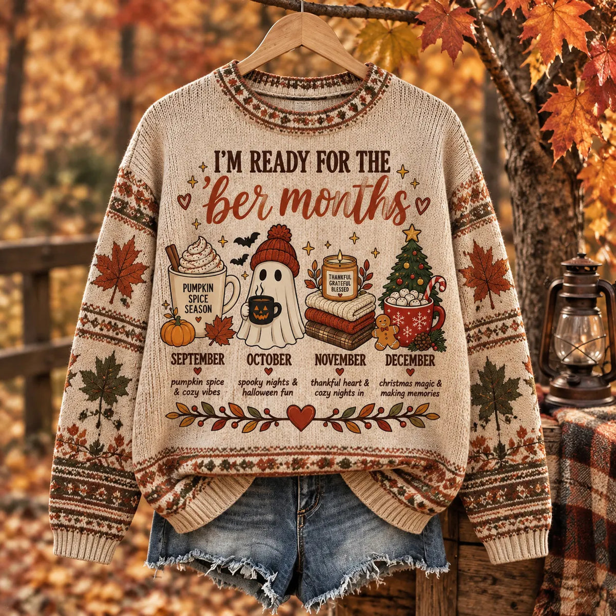 Women's Retro Autumn/winter Printed Sweater