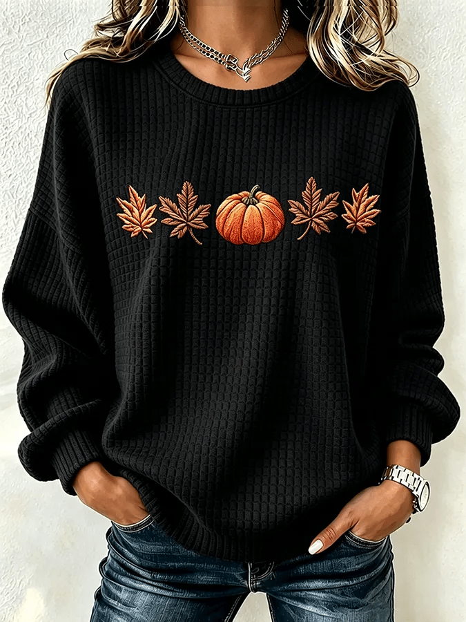 Women'S Casual Pumpkin Print Autumn Top