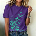 Women's Retro Bohemian Floral And Butterfly Print T-shirt