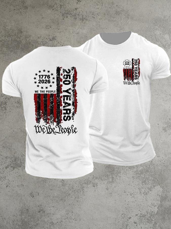 1776-2026 250 Years We The People  Pattern 100% Cotton T-Shirt
