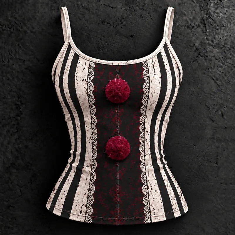 Women's Halloween Striped Plaid Playing Card Print Hoodie And Vest Shorts Three-piece Set