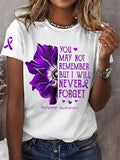 Women's You May Not Remember But I Will Never Forget Alzheimer's Awareness Tee