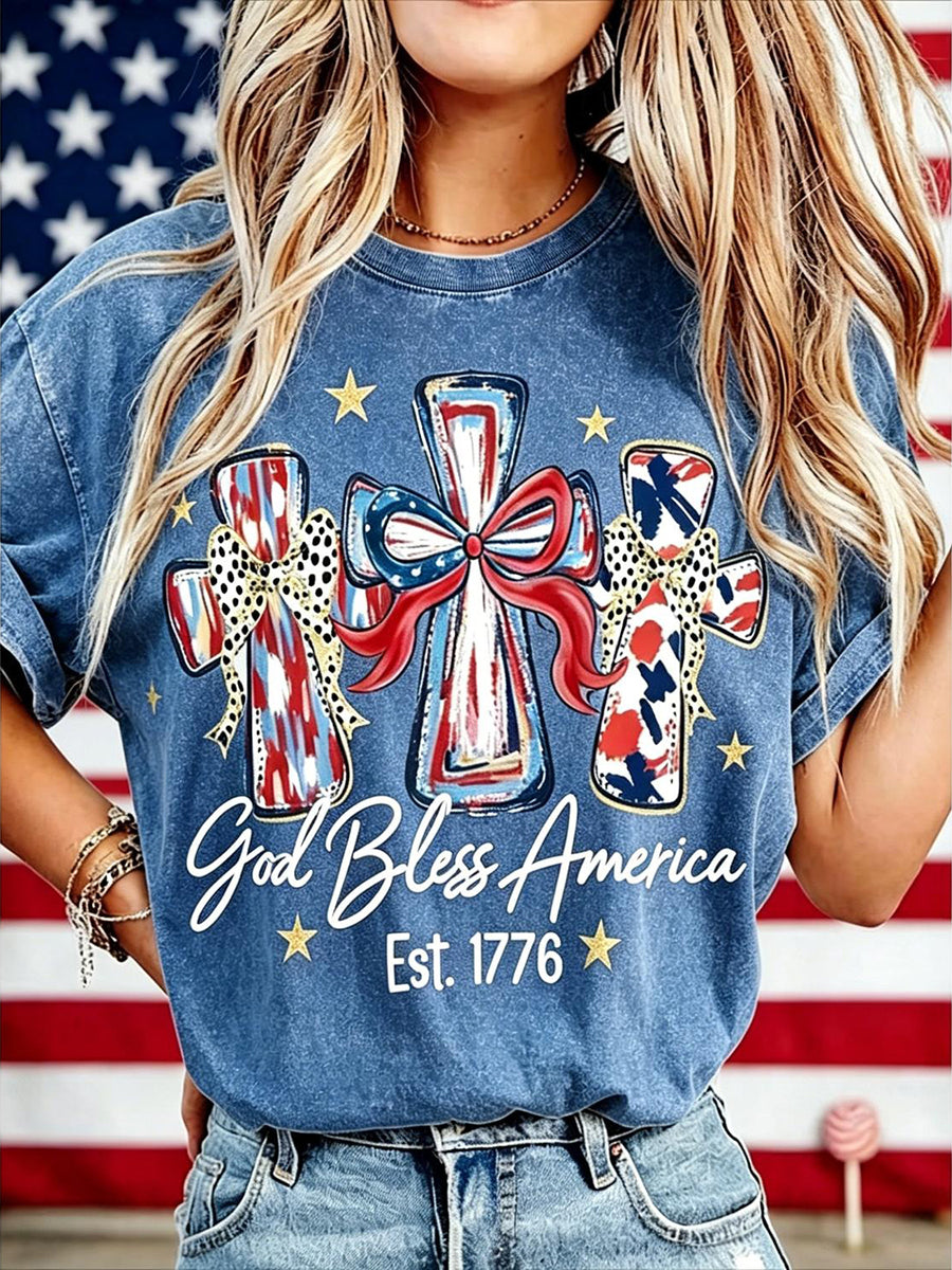 God Bless America Washed Cotton T-Shirt