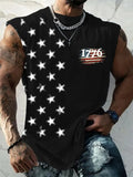 Men'S Flag 1776 Print Casual Vest
