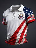 Men's 250th U.S. Independence Day Print Casual Short-Sleeve Polo Shirt