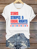 Women's  The Stars and Stripes Print T-Shirt