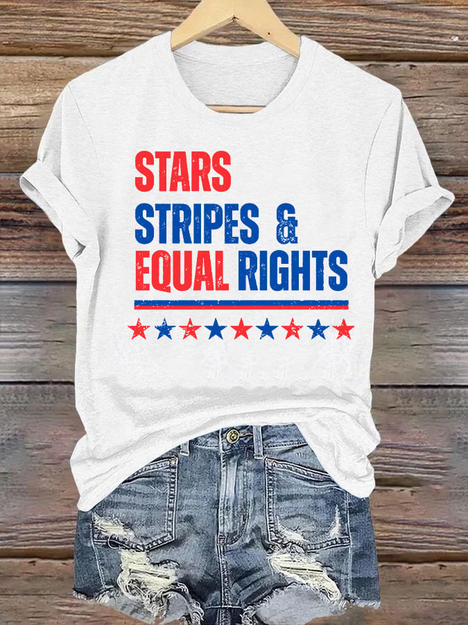 Women's  The Stars and Stripes Print T-Shirt