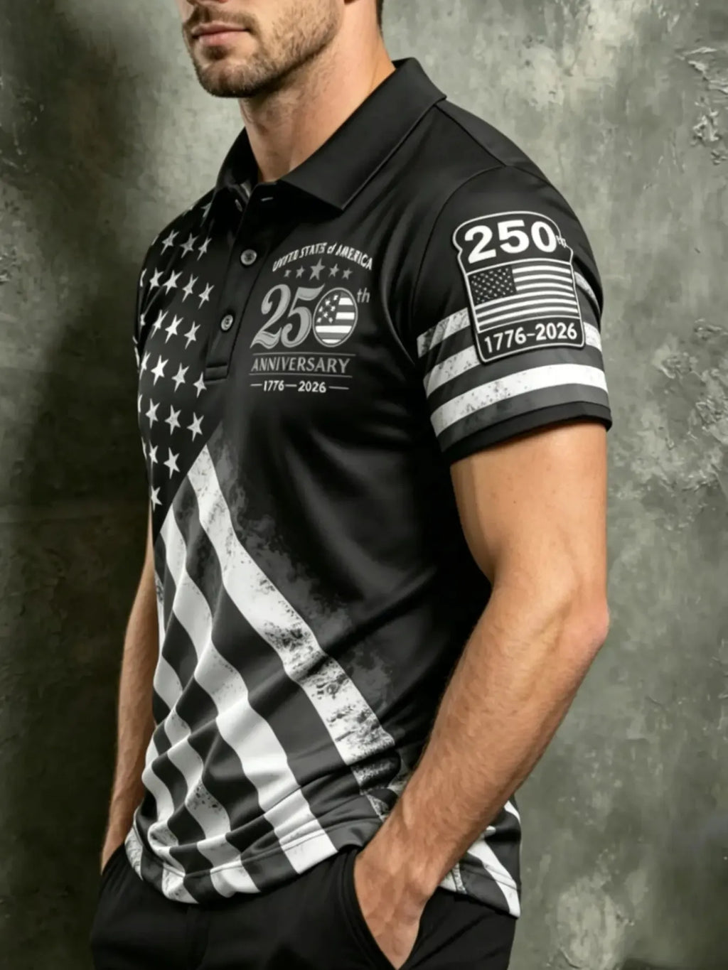 Men's 250th Anniversary American Flag Polo Shirt