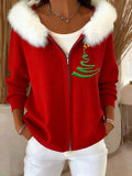 Women's Casual Christmas  Zipper Jacket
