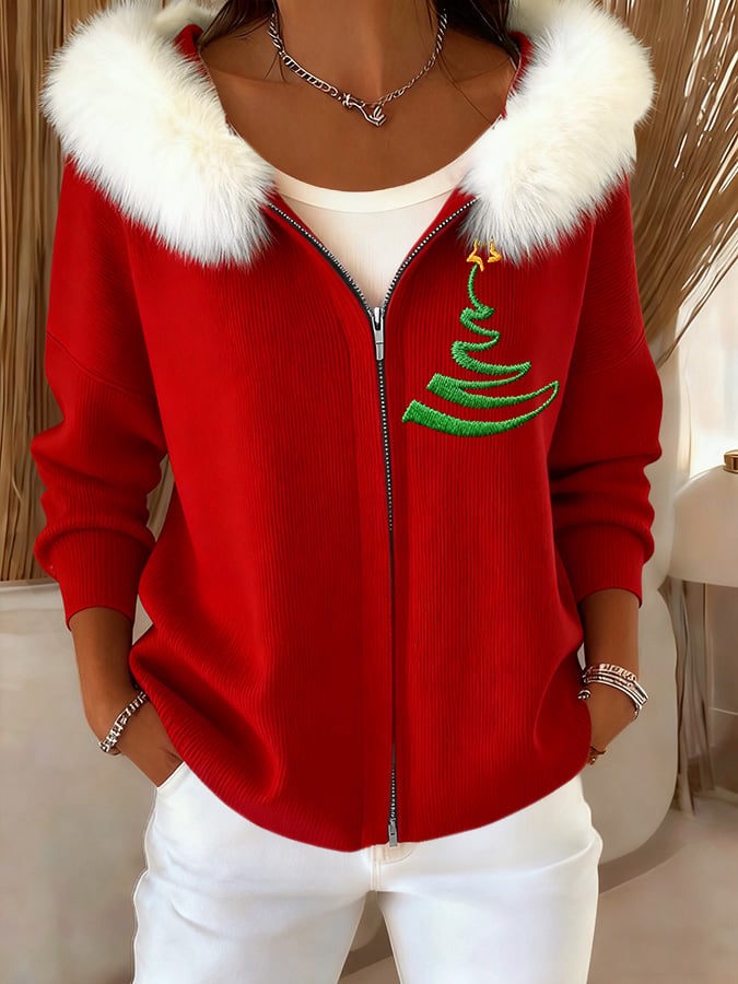 Women's Casual Christmas  Zipper Jacket