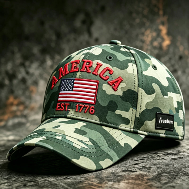 Retro Camouflage Art Print Casual Baseball Cap