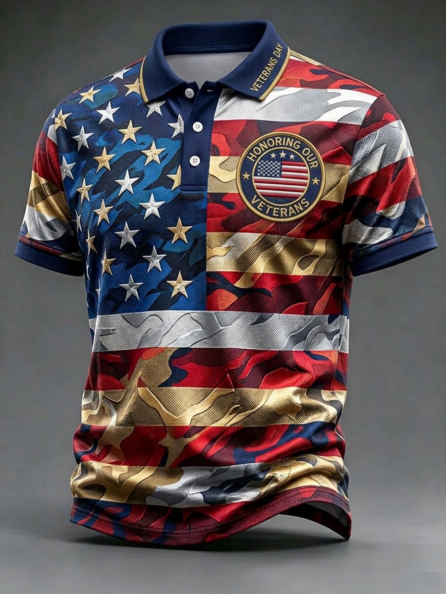 Men's U.S Veterans Day Short-Sleeve Polo Shirt