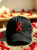 Unisex Blood Cancer Red Ribbon Health Awareness Printed Baseball Cap