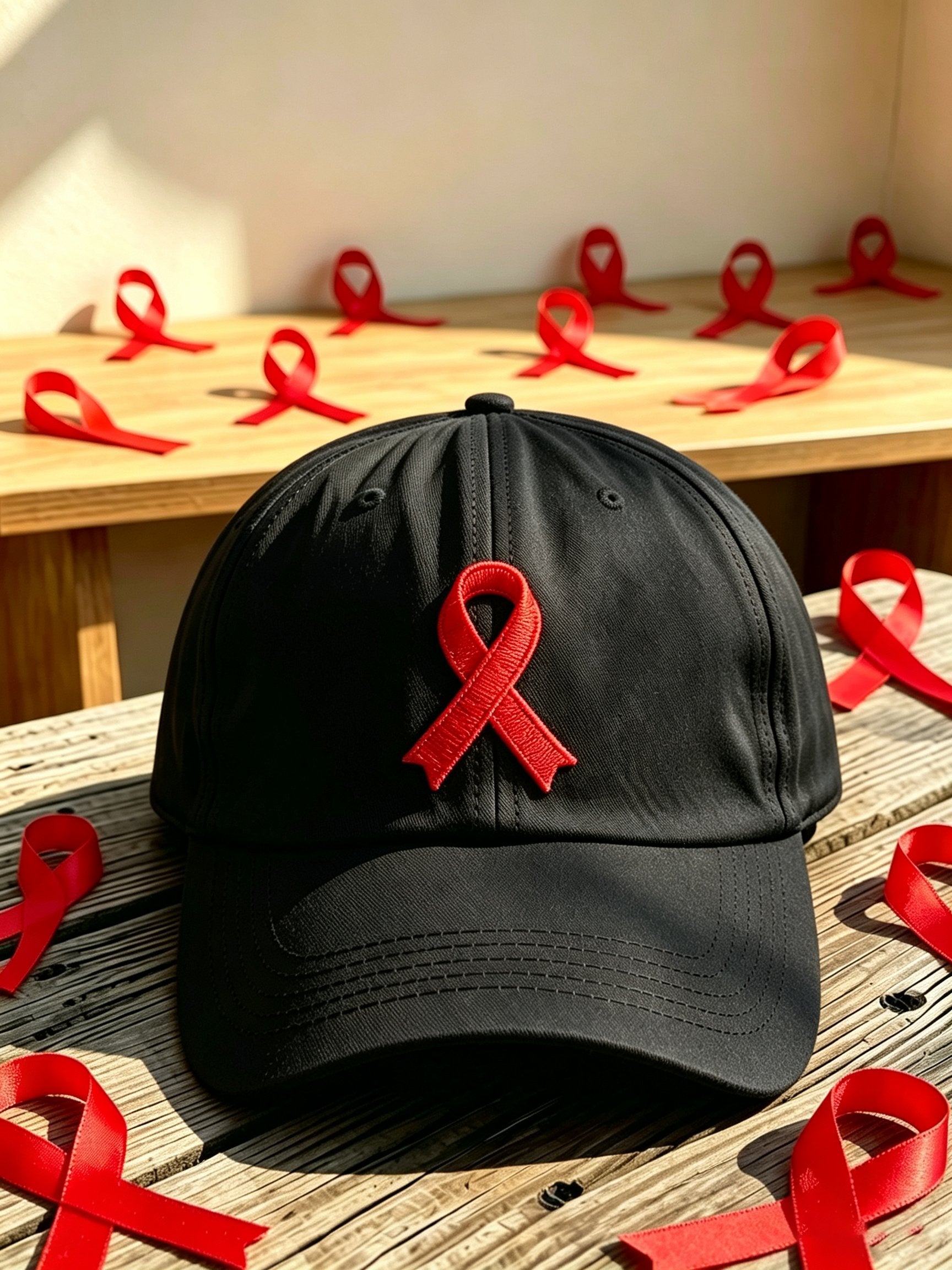 Unisex Blood Cancer Red Ribbon Health Awareness Printed Baseball Cap