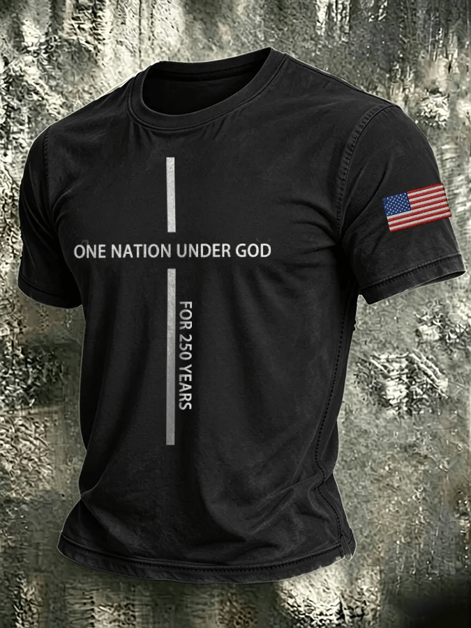 Men'S Patriotic Printed T-Shirt With Beliefs