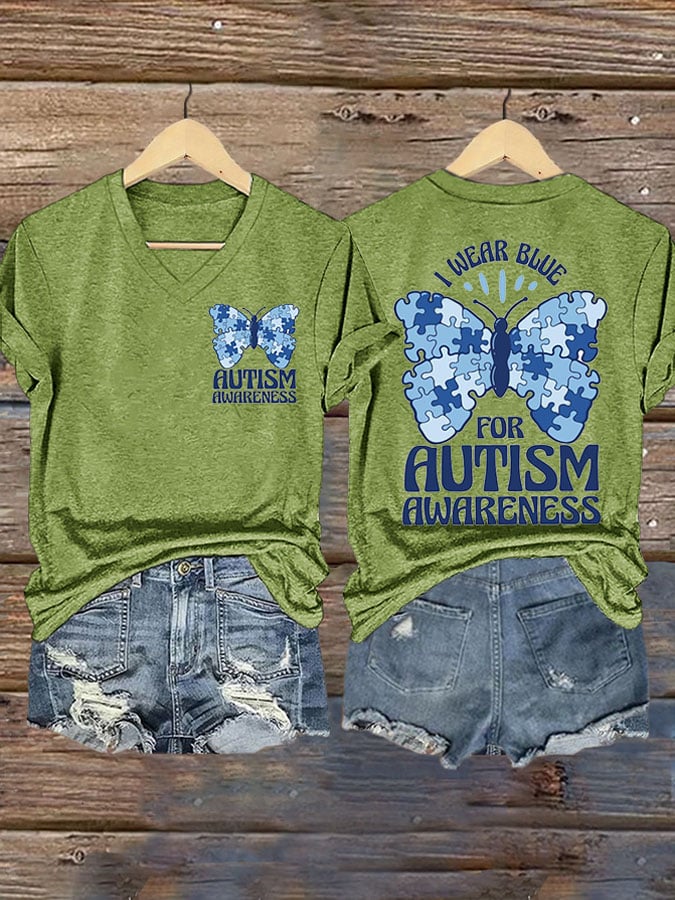 Women's Autism V-neck T-shirt