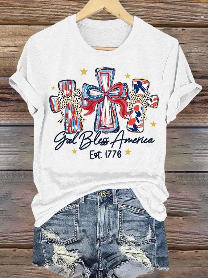 Women's  God Bless America Print T-Shirt