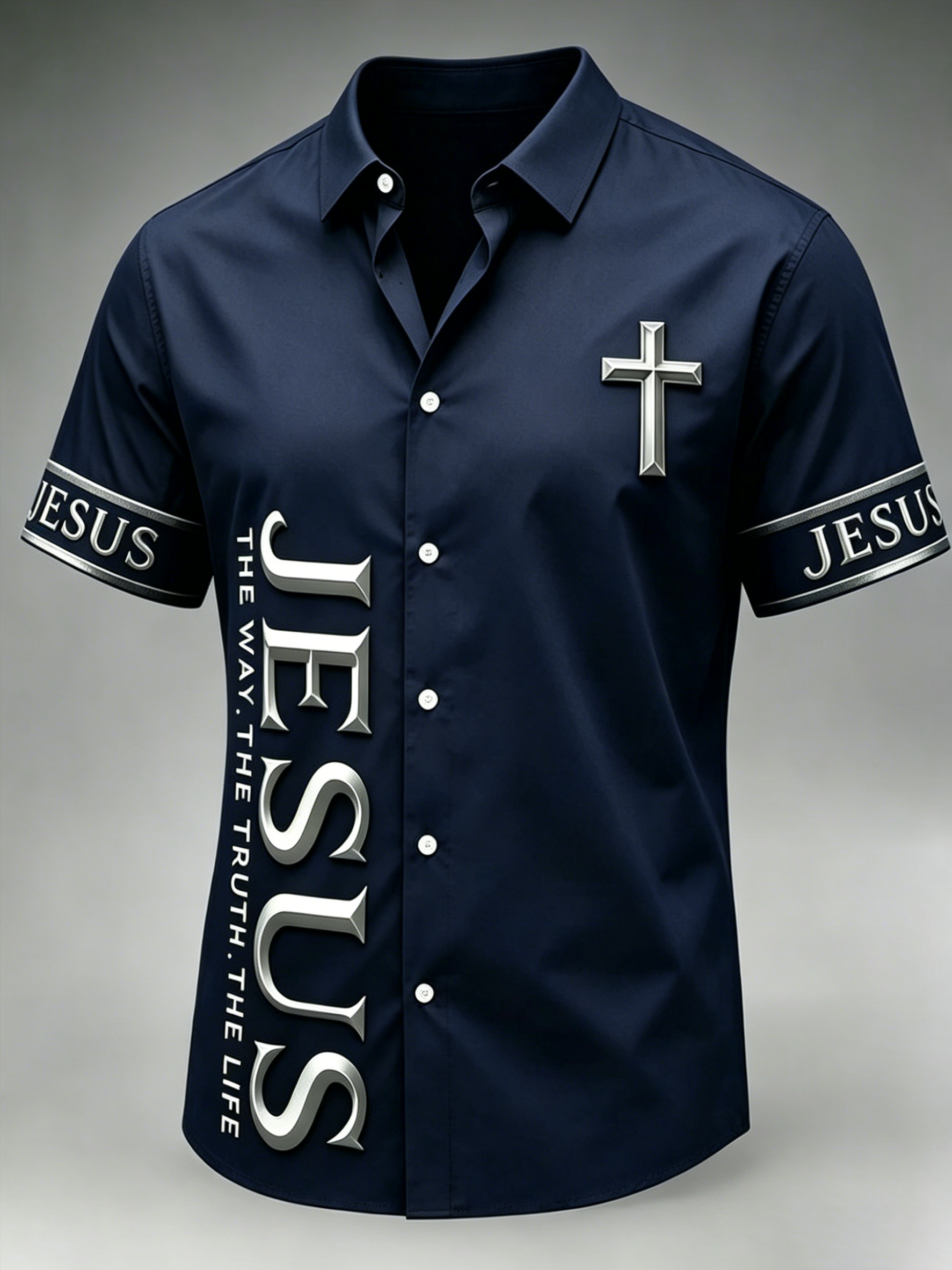 Men's Faith Cross Printed Casual Shirt