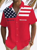 Men's 4th Of July American Flag Print Casual Shirt