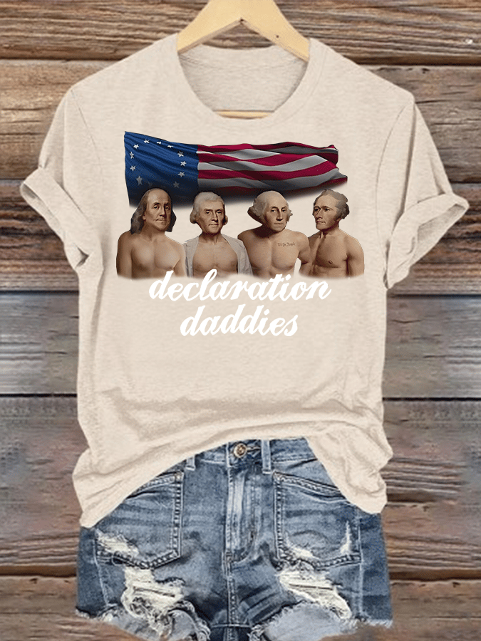 Women's  declaration Round-neck Printed T-Shirt