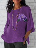 Women's Purple Flower Alzheimer's Awareness Support Shirt