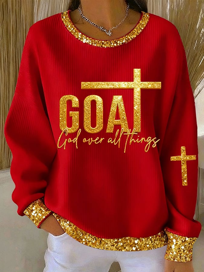 Women's Faith Art Print Sweatshirt