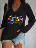 Women's Autism Print Long Sleeve T-Shirt