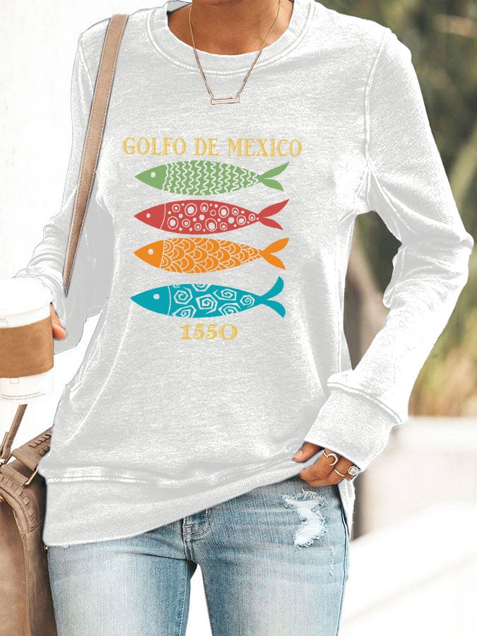 Women's Gulf Of Mexico Print Sweatshirt