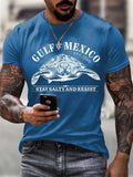 Men's Gulf Of Mexico Printed Round Neck T-Shirt