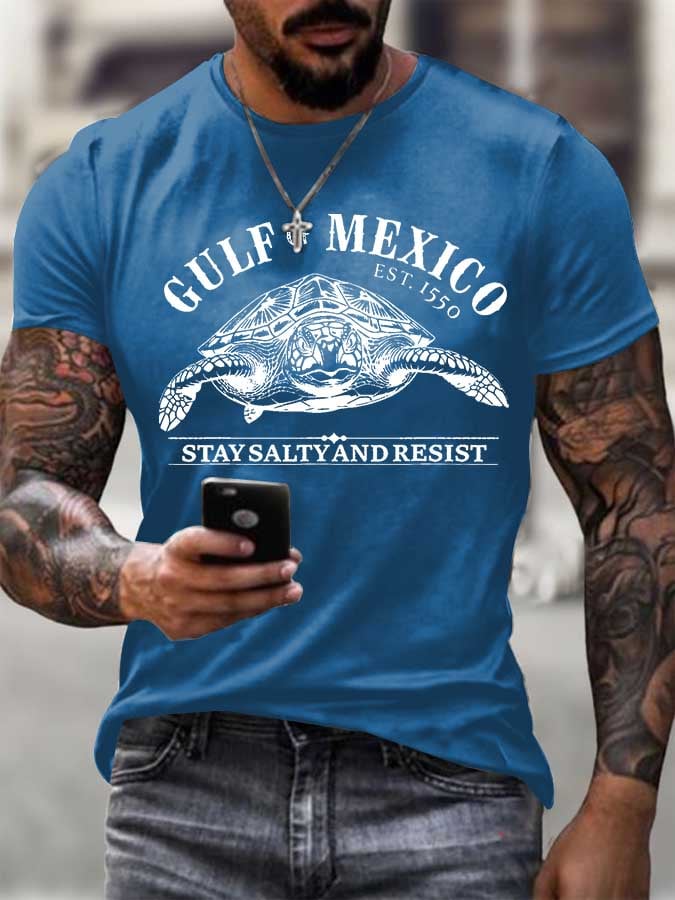 Men's Gulf Of Mexico Printed Round Neck T-Shirt
