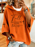 Women's Fall For Jesus He Never Leaves Printed Casual Hoodie