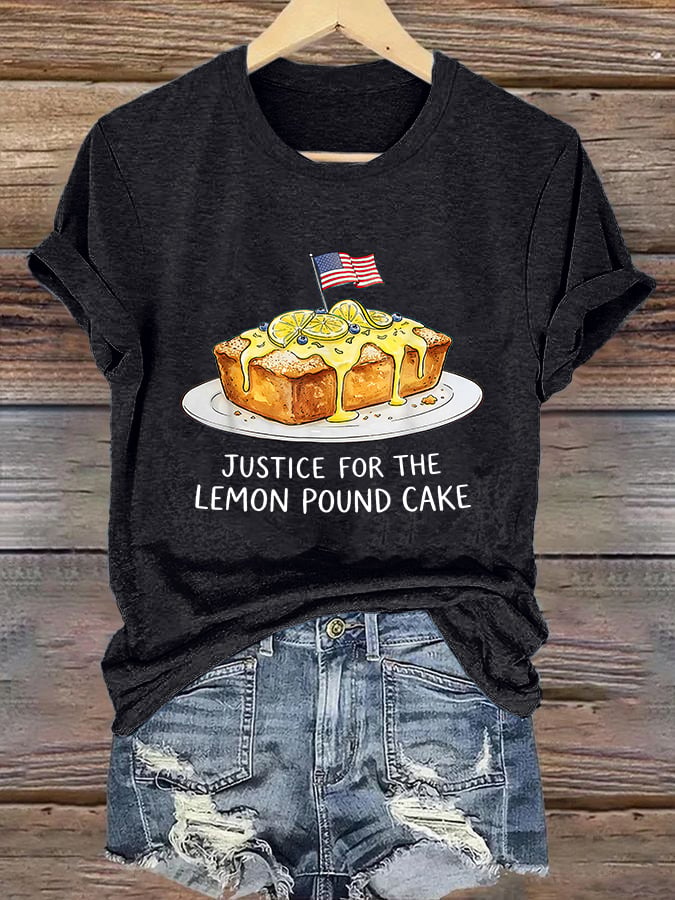 Women's  JUSTICE FOR THE LEMON POUND CAKE Print T-Shirt