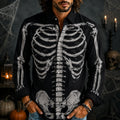 Men's Vintage Skeleton Art Print Shirts