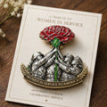 Women in Service Tribute Pin – Carnation Bouquet Military Memorial Brooch
