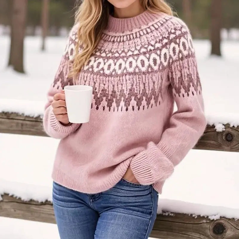 Women's Iceland Wave Jacquard Comfort Knit Sweater